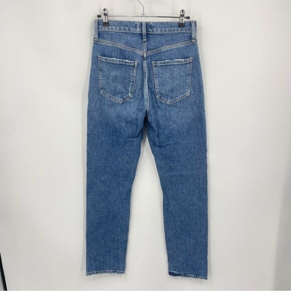 Agolde Riley Long Buttonfly Jeans Size 24 high rise straight distressed - Picture 5 of 12